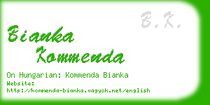 bianka kommenda business card